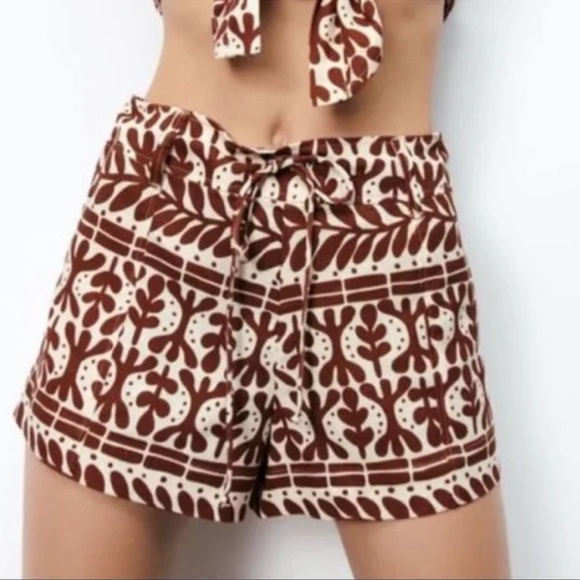 Zara Linen Blend Shorts - Picture 1 of 4